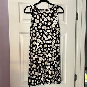 LOFT Black and White Floral Dress